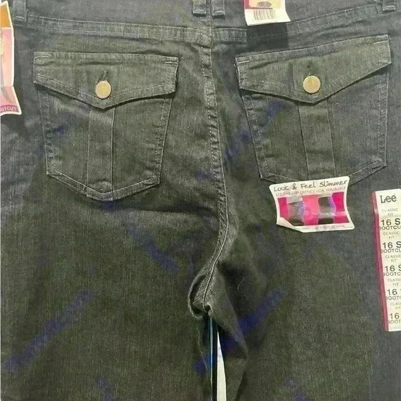 Lee Faded Black Denim Mid Rise Boot Cut Stretch S Pocket Jeans - Picture 3 of 5